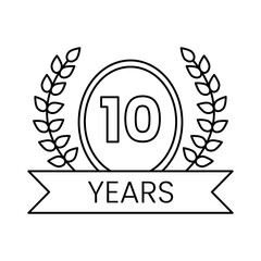 10 Years Badge Anniversary Badge Icon