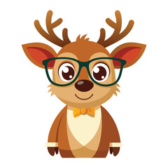 Cute cartoon Rudolph the reindeer illustration for Christmas