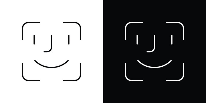 Face id icons isolated outline vector icon with editable stroke