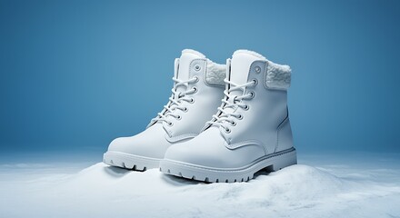 Stylish white winter boots perfect for snow and cold weather conditions