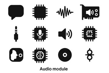 Port card icon audio vector filter codec sound headphone set jack embedded