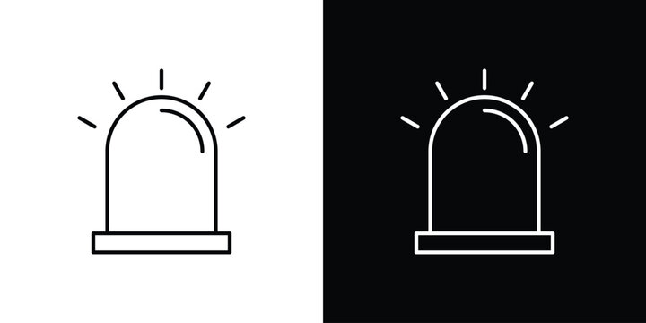 Gyrophare icons isolated outline vector icon with editable stroke