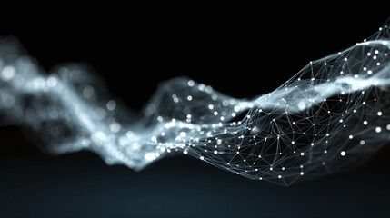 Abstract digital network connection, futuristic technology concept, digital data flow visualization