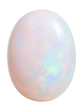 Pastel-hued common opal featuring a gentle play-of-color on a polished surface.