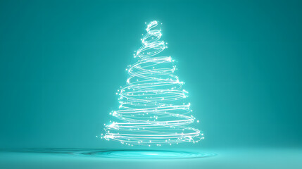 Design E-card for christmas tree in tiffany green colour for greeting purpose 
