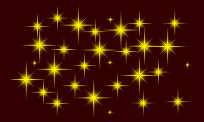 Bright yellow starbursts pattern on a rich maroon background art