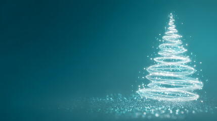 Design E-card for christmas tree in tiffany green colour for greeting purpose 