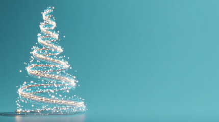 Design E-card for christmas tree in tiffany green colour for greeting purpose 