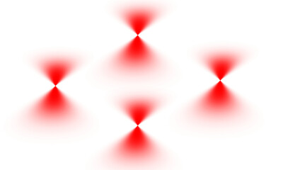 Symmetrical red light cones forming a modern abstract design glow