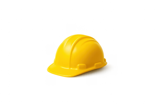 Yellow hard hat representing safety and construction, transparent background