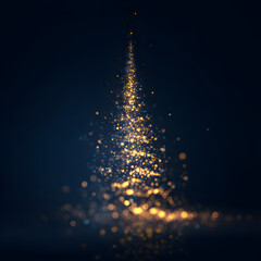 Graphic background for seasonal greeting in blue with trees	