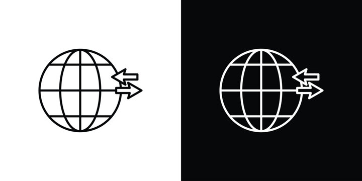 Import and export icons isolated outline vector icon with editable stroke