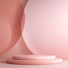 3d rendering of product display and demonstration for product, demo, backdrop, mockup, daylight, nature, beige