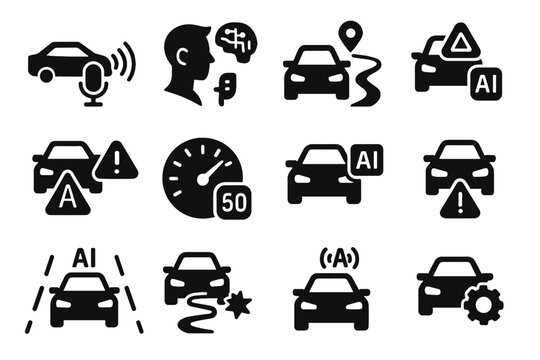 Car limit icon vehicle parking traffic ai monitoring monitor status vector icons