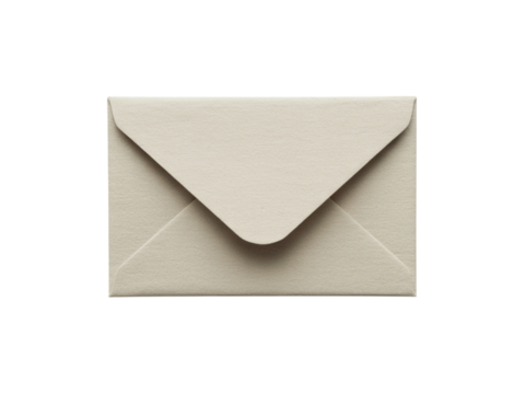 Closed cream paper envelope for message or invitation template