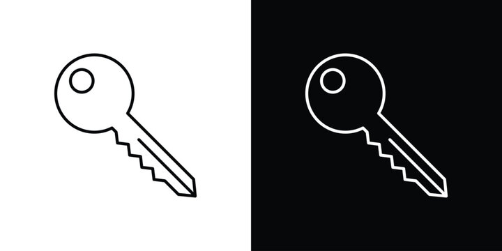 key icons isolated outline vector icon with editable stroke