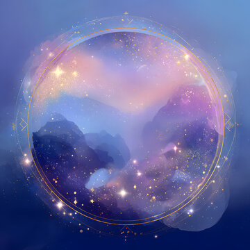 Abstract starlight and pink and purple clouds stardust, blink, background, presentation, star, concept, magazine, powerpoint, website, marketing,