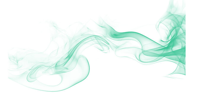 Emerald Serpentine Ethereal teal smoke art on black background wispy trails elegant forms swirling pattern fantasy