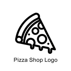 Simple pizza shop slice icon logo illustration