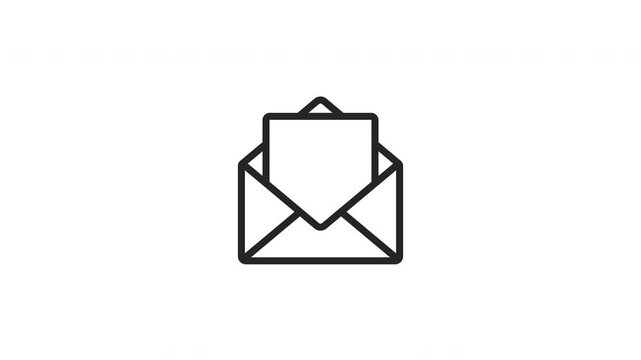 Open mail envelope icon animated video design