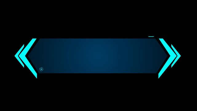 Technology box or futuristic callout title animation. Alpha or transparent background	