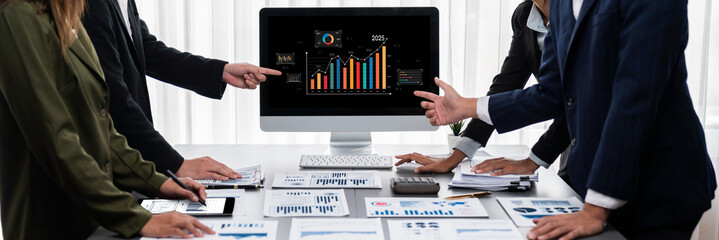 Business data dashboard provide business intelligence analytic for marketing strategy planning...
