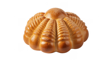 Octopus shaped bread with sugar sprinkles isolated on a transparent background