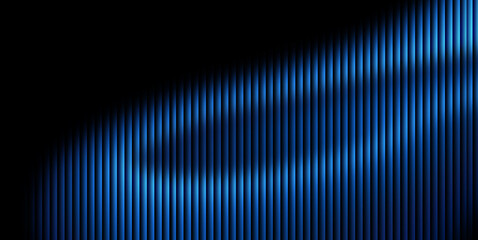 Abstract background with glowing blue vertical lines illuminated by a diagonal light beam, creating a modern and futuristic digital pattern with dynamic shadows and highlights