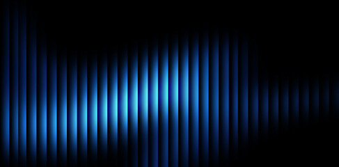 Dynamic Lines of Light: A mesmerizing display of radiant blue vertical light streaks dance against a deep black canvas, creating a sense of energy and flow.  © Basit