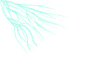 Electric turquoise lightning bolt energy discharge graphic