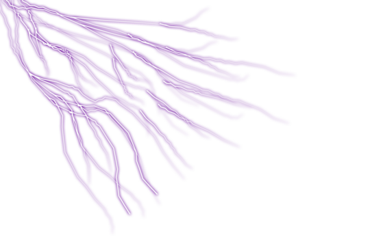 Dynamic abstract purple lightning bolt, powerful energy effect