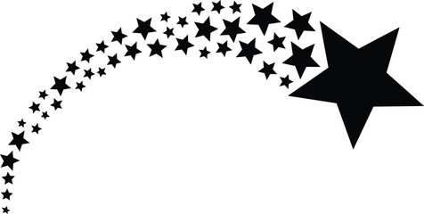 Shooting Star Trail Isolated Vector Illustration on White Background Concept