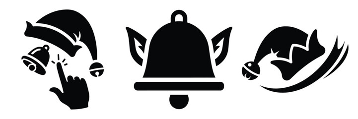 Fototapeta premium black silhouette elf bell flick on a white background graphic design