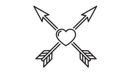 Black heart keychain with metal chain and ring illustration.