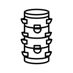 Vertical garden tower icon for hydroponics and urban farming