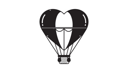 Black heart keychain with metal chain and ring illustration.