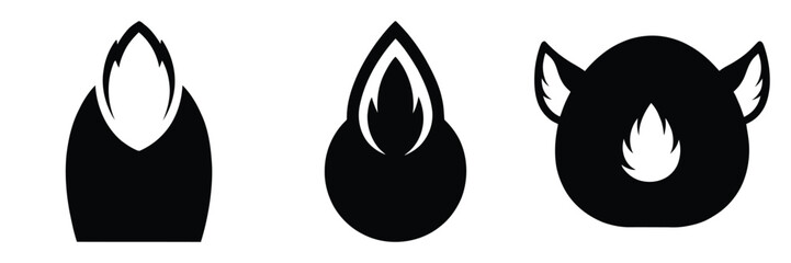 black silhouette reindeer tail wiggle on a white background graphic design