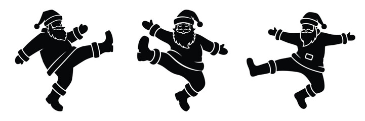 black silhouette santa big boot on a white background graphic design