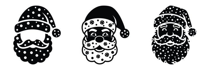black silhouette santa cookie crumb on a white background graphic design