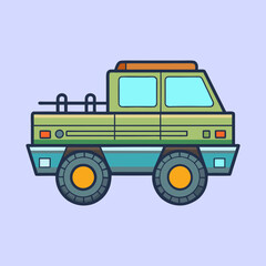vector illustration of a amphibious vehicle