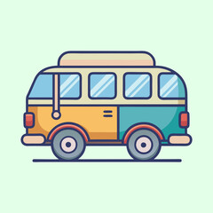 vector illustration of a camper van