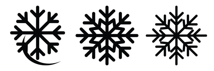 Fototapeta premium black silhouette snowflake dizzy drop on a white background graphic design