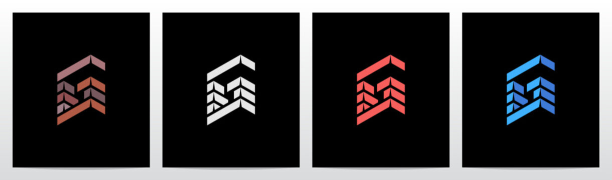 Brick Block Stack Building Structure 3-Dimensional Letter Initial Logo Design G