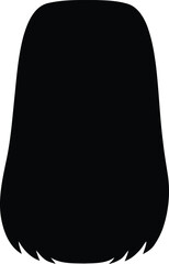 Stylized black silhouette of a woman's head with straight, medium-length hair, clean lines, and a smooth profile for design projects and avatars. isolated on transparent background, Vector