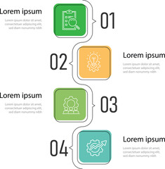 Business infographic template. 4 step infographic element. Presentation graphic, workflow layout 