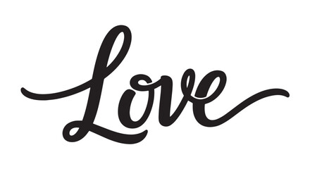 Elegant handwritten script spelling Love on a plain white background.