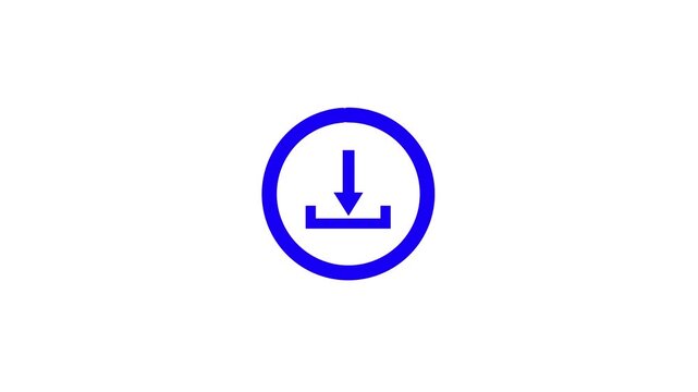 Simple blue download icon with progress indicator circle on a clean white background for digital applications