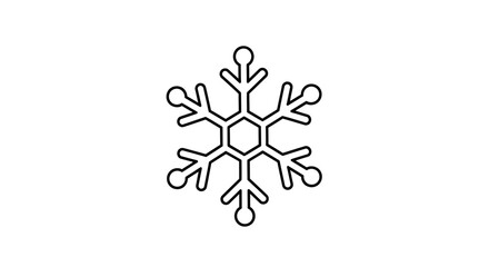 Simple line drawing of a snowflake on a plain background