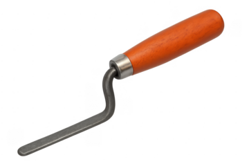 Masonry trowel with wooden handle on transparent background