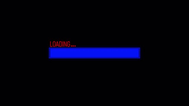 Neon Blue Loading Bar Animation &ndash; 4K Seamless Loop with Alpha Channel